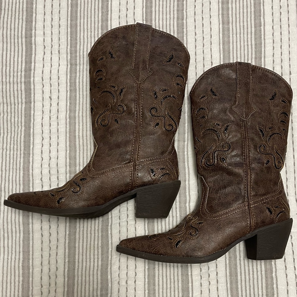 Roper Metallic Inlay Boots Size 8.5